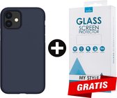 Siliconen Backcover Hoesje iPhone 11 Blauw - Gratis Screen Protector - Telefoonhoesje - Smartphonehoesje