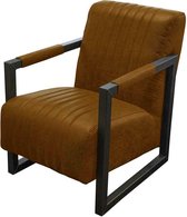 Industriële fauteuil Capri | leer Colorado cognac 03 | 59 cm breed