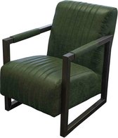 Industriële fauteuil Capri | Lederlook Missouri groen 10 | 59 cm breed