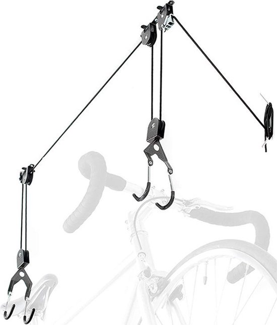 fietslift plafond - Fiets ophang systeem garage - Plafondlift fiets - Metaal - Universeel - Fietshanger — afbeelding 2