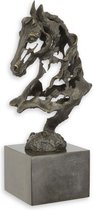 Bronzen Sculptuur Modern Open Paardenhoofd 18x14x41 cm