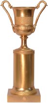 Bronzen Urn Op Voet 21x14x41 cm