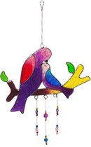 Decoartieve hanger - Hars - Vogels - Multicolor - 18x15x0,5 cm - Sarana - Fairtrade Indonesie - Fairtrade