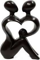 Beeld - Hart, liefde - Polystone - Zwart - 20x13x5 cmSawahasa  - Thailand - Fairtrade