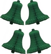 4x Decoratie kerst versiering kerstklok groen 50 cm - Groene kerstklokken kerstversiering / kerstdecoratie