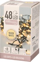 Lumières de Noël sur batterie - 4 mètres - Blanc chaud - Pour l'extérieur - 48 lumières