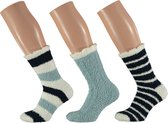Apollo-Sokken | Bedsokken dames | Blauw | 3-Pak | One Size | Slaapsokken | Fluffy sokken | Warme sokken | Bedsokken | Fleece sokken | Warme sokken dames | Winter sokken | Apollo