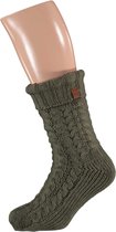 Huissokken heren met vacht | Anti slip | Groen | One size | Fluffy sokken | Slofsokken | Huissokken anti slip | Huisokken | Warme sokken heren | Fleece sokken | Dikke sokken | Beds
