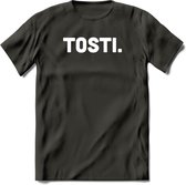 Tosti - Snack T-Shirt | Grappig Verjaardag Kleding Cadeau | Eten En Snoep Shirt | Dames - Heren - Unisex Tshirt | - Donker Grijs - L