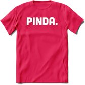 Pinda - Snack T-Shirt | Grappig Verjaardag Kleding Cadeau | Eten En Snoep Shirt | Dames - Heren - Unisex Tshirt | - Roze - XL