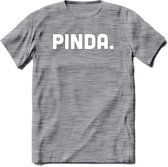 Pinda - Snack T-Shirt | Grappig Verjaardag Kleding Cadeau | Eten En Snoep Shirt | Dames - Heren - Unisex Tshirt | - Donker Grijs - Gemaleerd - S