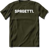 Spagetti - Snack T-Shirt | Grappig Verjaardag Kleding Cadeau | Eten En Snoep Shirt | Dames - Heren - Unisex Tshirt | - Leger Groen - L
