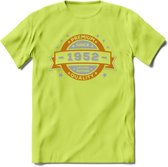 Premium Since 1952 T-Shirt | Goud - Zilver | Grappig Verjaardag Kleding Cadeau Shirt | Dames - Heren - Unisex Tshirt | - Groen - M