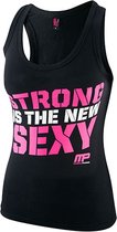 Womens Vest Strong Is The New Sexy Black-Hot Pink (MPLVST432) S