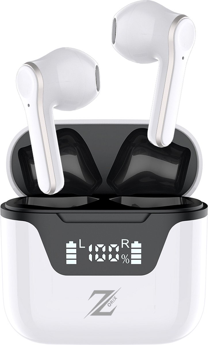 Zorix AirBudz X3 - Wireless Earbuds - Volledig Draadloze Bluetooth Oordopjes - Oortjes Geschikt voor Apple & Android - Wit