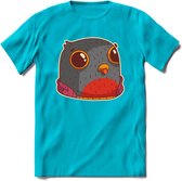 Casual duif T-Shirt Grappig | Dieren vogels Kleding Kado Heren / Dames | Animal Skateboard Cadeau shirt - Blauw - XL