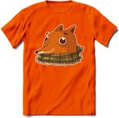 Casual vos T-Shirt Grappig | Dieren honden Kleding Kado Heren / Dames | Animal Skateboard Cadeau shirt - Oranje - XXL