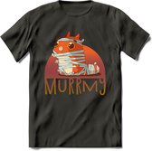 Kat murrmy T-Shirt Grappig | Dieren katten halloween Kleding Kado Heren / Dames | Animal Skateboard Cadeau shirt - Donker Grijs - L