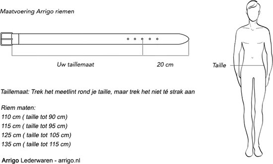 Riem - Cuir tressé - 3,5 cm - Riem en cuir marron clair - 135 cm (Tour de taille 115 cm)