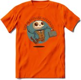 Casual skelet T-Shirt Grappig | Dieren halloween Kleding Kado Heren / Dames | Animal Skateboard Cadeau shirt - Oranje - M