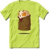 Zwevend skelet T-Shirt Grappig | Dieren halloween Kleding Kado Heren / Dames | Animal Skateboard Cadeau shirt - Groen - L