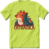 Graaf catracula T-Shirt Grappig | Dieren katten halloween Kleding Kado Heren / Dames | Animal Skateboard Cadeau shirt - Groen - 3XL