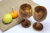 Tasse en bois d'olivier tunisien authentique - Fait à la main - Tasse décorative - Boîte à stylo - Tasse à boire en bois d'olivier écologique d'une capacité de 115 ml