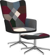 vidaXL Relaxstoel met voetenbank patchwork stof