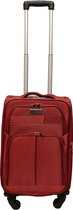 Handbagage reiskoffer met wielen softcase 42 liter - met cijferslot - expender - voorvakken - rood