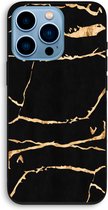 CaseCompany® - iPhone 13 Pro hoesje - Gouden marmer - 100% Biologisch Afbreekbaar - Duurzaam - Biodegradable Soft Case - Milieuvriendelijke Print op Achterkant - Zwarte Zijkanten - Beschermin