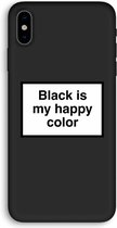 Case Company® - iPhone XS hoesje - Black is my happy color - 100% Biologisch Afbreekbaar - Duurzaam - Biodegradable Soft Case - Milieuvriendelijke Print op Achterkant - Zwarte Zijkanten - Bes