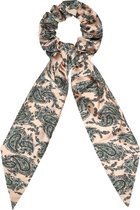 Scrunchie Haarelastiek Linten Paisley Print Roze