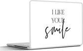 Laptop sticker - 13.3 inch - Quotes - Spreuken - I like your smile - Koppel - 31x22,5cm - Laptopstickers - Laptop skin - Cover