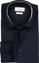 Profuomo slim fit overhemd - twill - marine blauw (contrast) - Strijkvrij - Boordmaat: 44