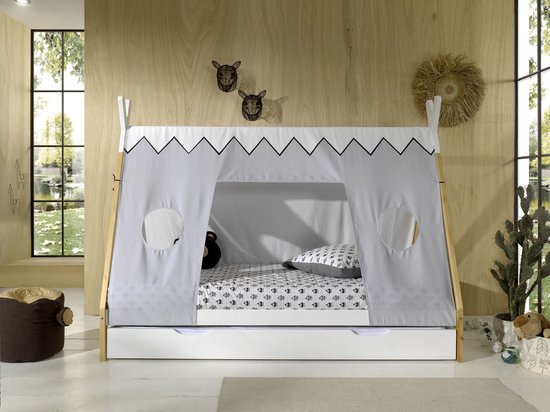 Tipi lit lit simple 90x200cm avec tiroir et tente