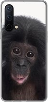 Geschikt voor OnePlus Nord CE 5G hoesje - Aap - Chimpansee - Portret - Kinderen - Jongens - Meisjes - Siliconen Telefoonhoesje