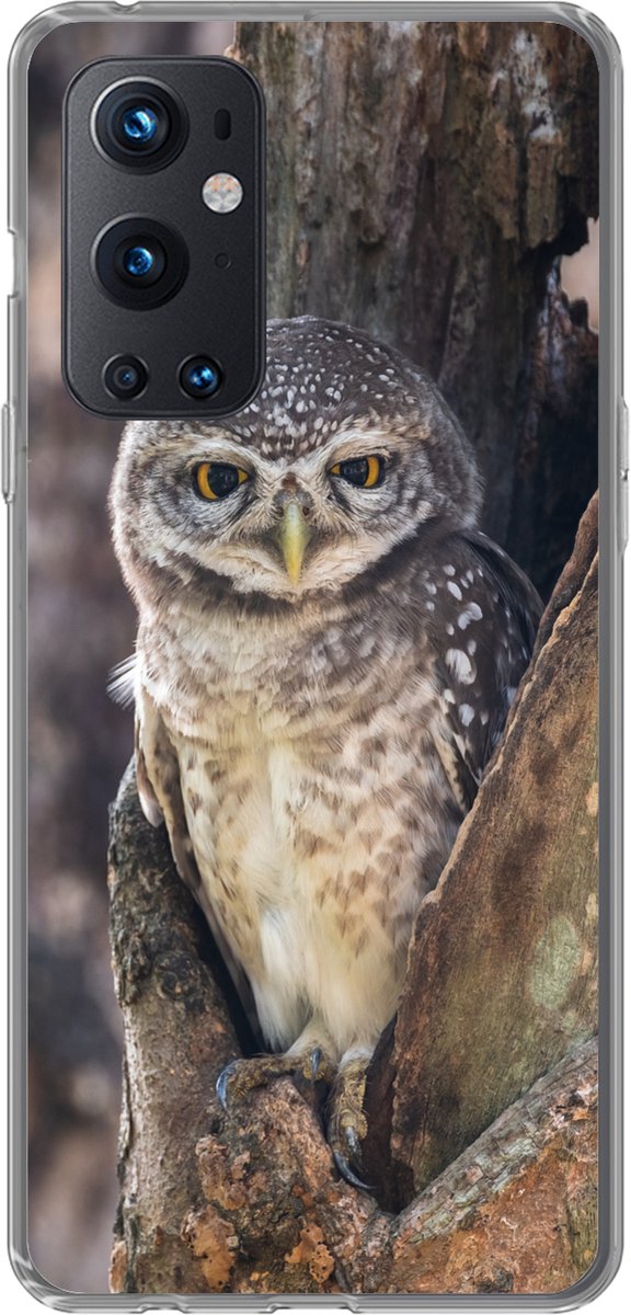 Telefoonhoesje Geschikt voor OnePlus 9 Pro hoesje - Uil - Boom - Bos - Siliconen Telefoonhoesje Telefoonhoesje