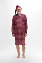 Martel Sylwester heren nachthemd met slaapmuts rood 3XL