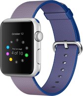Mobigear Strap Nylon Bandje Geschikt voor Apple Watch Series 7 (45 mm) - Blauw