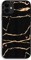 Case Company® - iPhone 11 hoesje - Gouden marmer - 100% Biologisch Afbreekbaar - Duurzaam - Biodegradable Soft Case - Milieuvriendelijke Print op Achterkant - Zwarte Zijkanten - Bescherming O