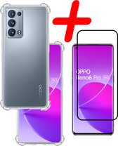 Oppo Reno 6 Pro 5G Hoesje Shockproof Met Screenprotector Tempered Glass - Oppo Reno 6 Pro 5G Screen Protector Beschermglas Hoes Shockproof - Transparant