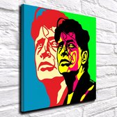 Pop Art Herman Brood Acrylglas - 80 x 80 cm op Acrylaat glas + Inox Spacers / RVS afstandhouders - Popart Wanddecoratie