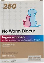 No Worm Diacur 250 Hond En Kat - Anti wormenmiddel - 10 tbl