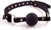 Rouge Fifty Times Hotter - BDSM - Gag Ball - Luxe Suède - Vestelbaar - Rubberen Bal - Blauw