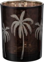 J-Line Windlicht Palmboom Glas Bruin Medium