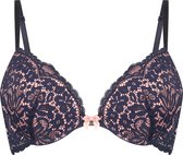 Hunkemöller Dames Lingerie Voorgevormde push-up beugel bh Rose - Blauw - maat D80