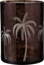 Windlicht | glas | bruin | 17.5x17.5x (h)24 cm