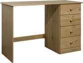 vidaXL Bureau met 4 lades 110x50x74 cm massief grenenhout