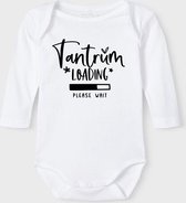 Baby Rompertje met tekst 'Tantrum loading, please wait' |Lange mouw l | wit zwart | maat 50/56 | cadeau | Kraamcadeau | Kraamkado