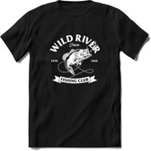 Fishing Club - Vissen T-Shirt | Grappig Verjaardag Vis Hobby Cadeau Shirt | Dames - Heren - Unisex | Tshirt Hengelsport Kleding Kado - Zwart - M